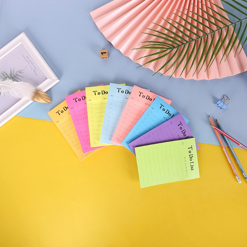 Fluorescent paper Sticky Memo Notepad Custom logo To do List Shipping List Multi-color choices for Home School Office Use