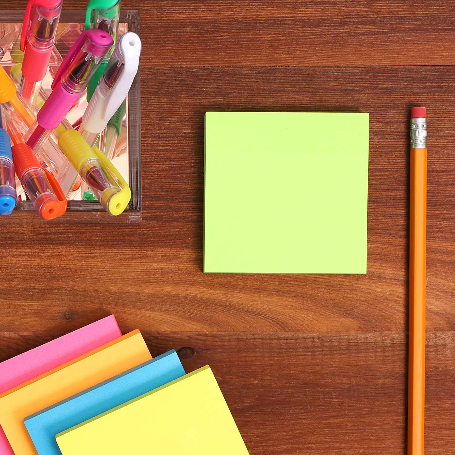 Sticky Notes 3 x 3 inch Post Bright Sticky Colorful Super Sticking Power Memo Pads, Strong Adhesive