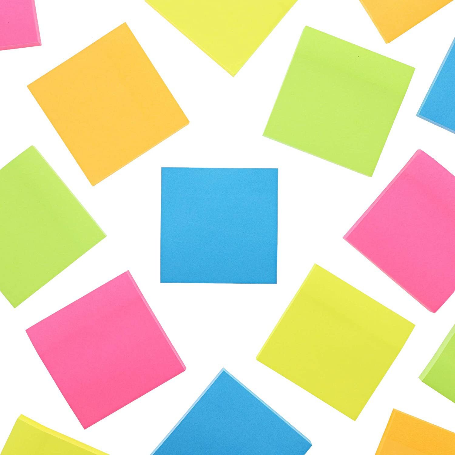 Sticky Notes 3 x 3 inch Post Bright Sticky Colorful Super Sticking Power Memo Pads, Strong Adhesive