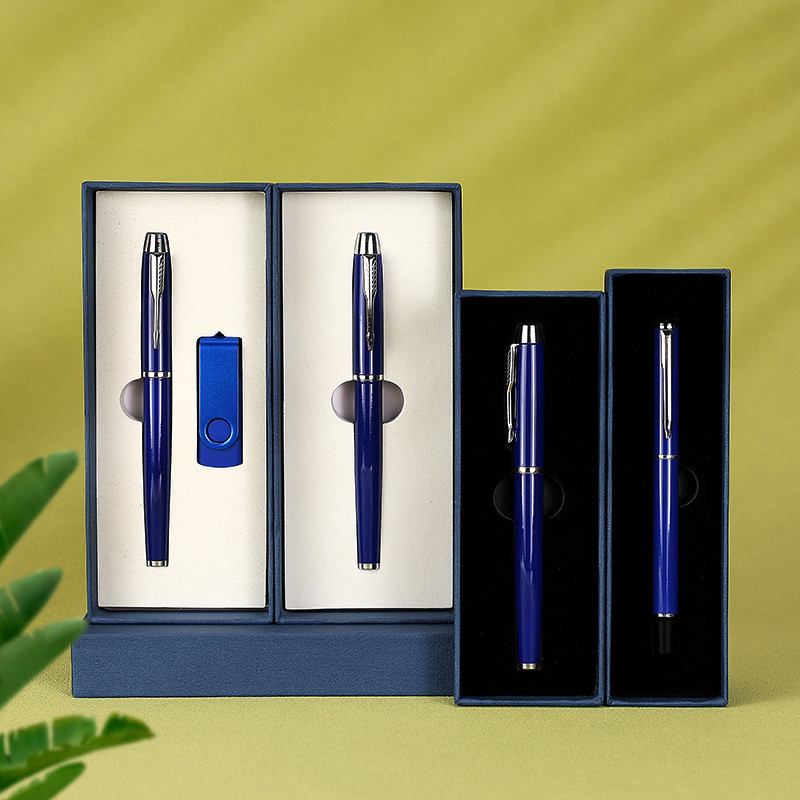 Caudernos Advertising Office Business Branded A5 Leather Black Writing Notebook With Metal Pen Customized Logo Gift Box Set
