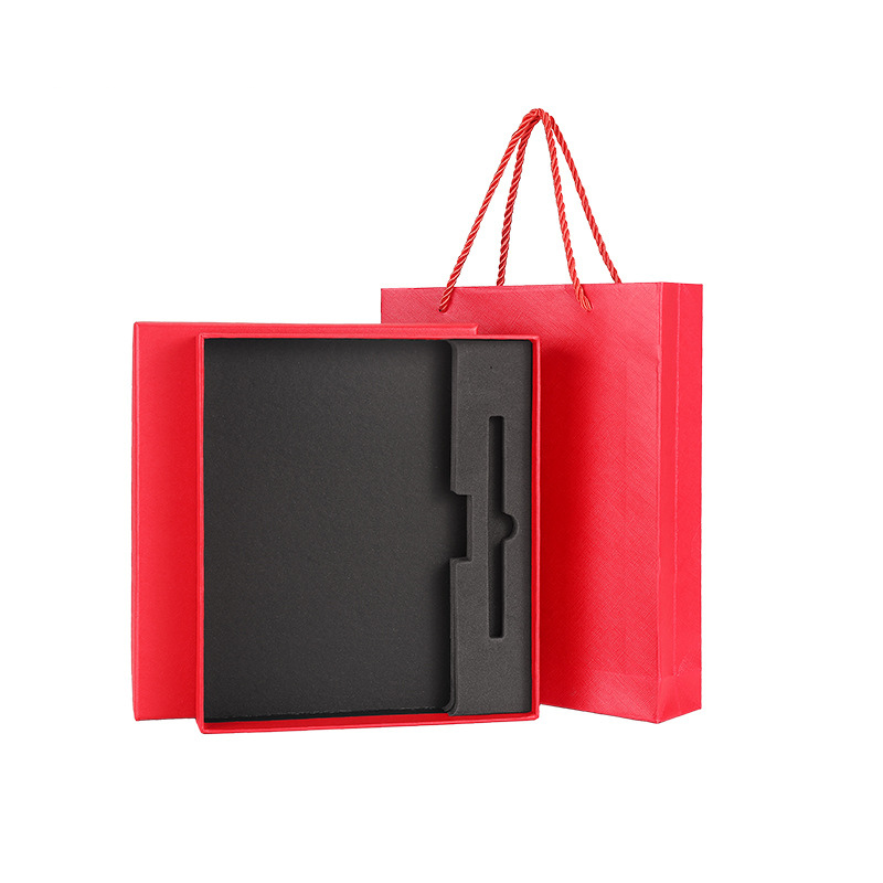 Caudernos Advertising Office Business Branded A5 Leather Black Writing Notebook With Metal Pen Customized Logo Gift Box Set