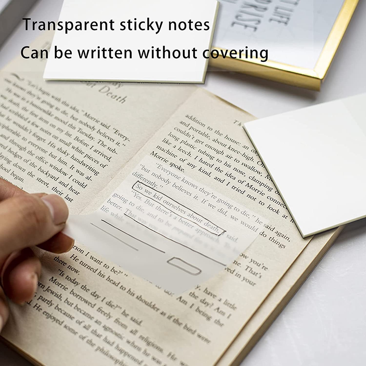 3*3inch Hot Sale Note Pad office PET meno pad school waterproof transparent sticky note