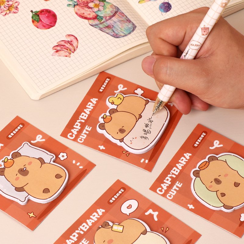 Kawaii office school stationery girls cute capybara memo pad sticky note custom