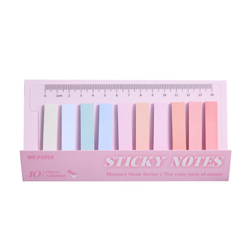 Morandi waterproof and environmentally friendly PET sticky note rule loose leaf installed N index stickers office teaching