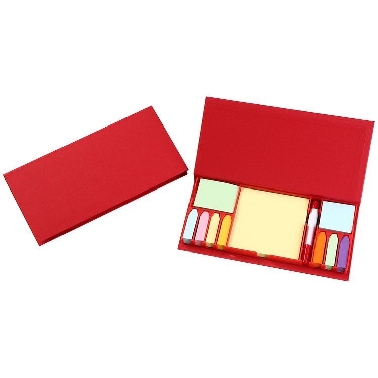 rectangular desktop sticky note set and hard cover box custom memo pad for school and office