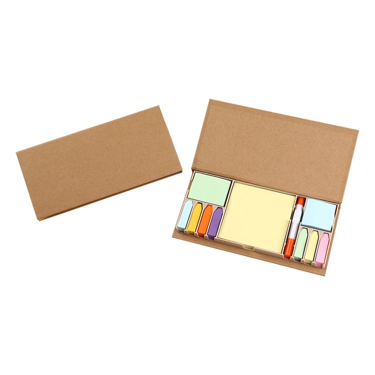 rectangular desktop sticky note set and hard cover box custom memo pad for school and office