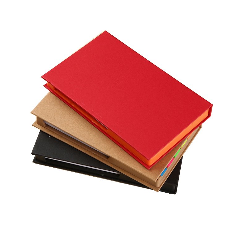 rectangular desktop sticky note set and hard cover box custom memo pad for school and office