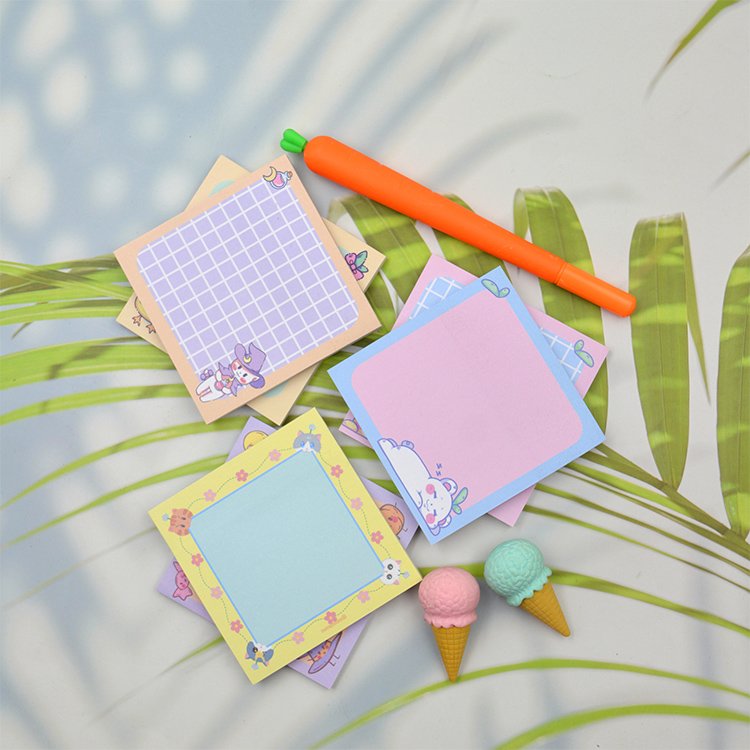 Factory Direct Sales Small Sticky Notes Cartoon Cute Creative Notes Message Paper Students Dedicated Small Memopad