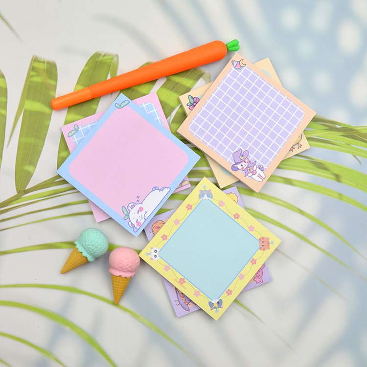 Factory Direct Sales Small Sticky Notes Cartoon Cute Creative Notes Message Paper Students Dedicated Small Memopad