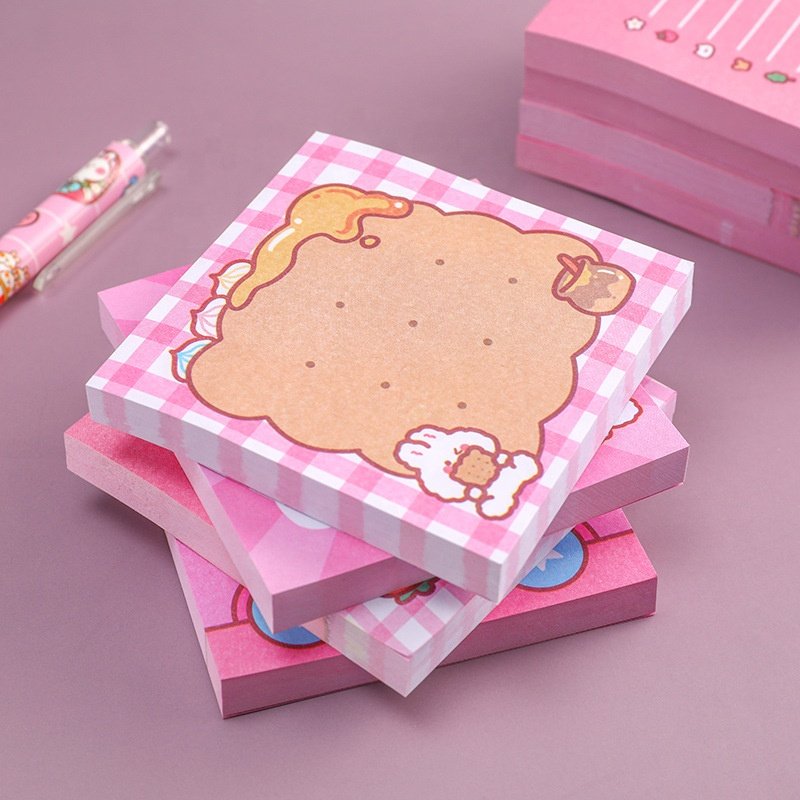 School supplier kids girls cartoon kawaii cute pink memo sticky note book