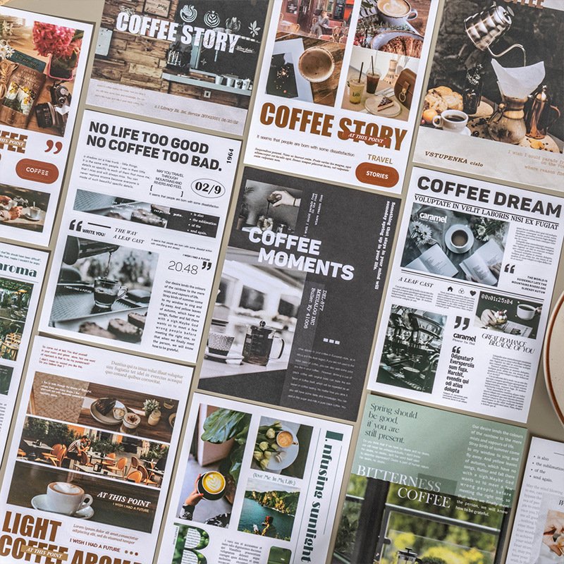 20 Pieces/Pack Coffee Theme Material Book My Coffee Magazine Series Decorative Stickers