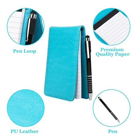 A7 Notebook Leather Mini Pocket Notebook With Pen