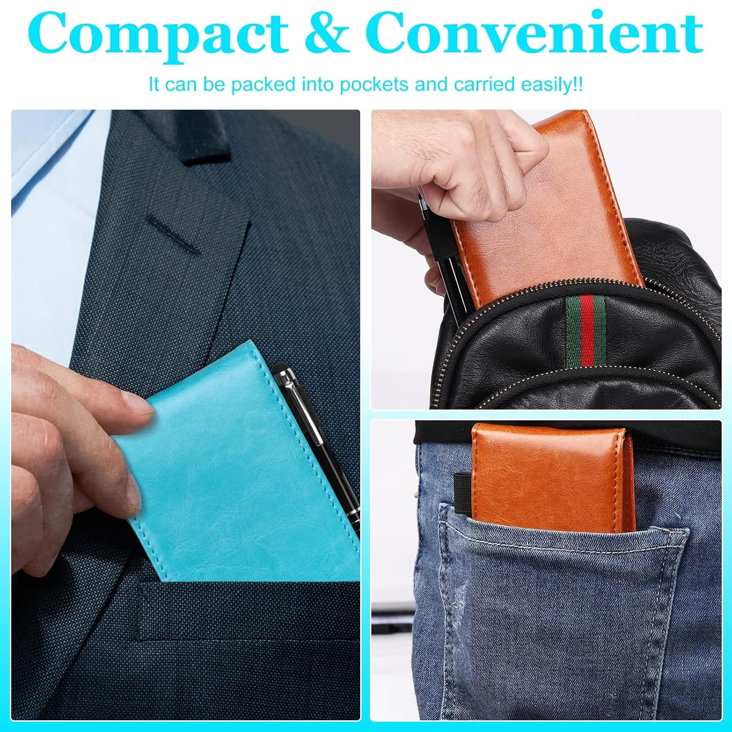 A7 Notebook Leather Mini Pocket Notebook With Pen