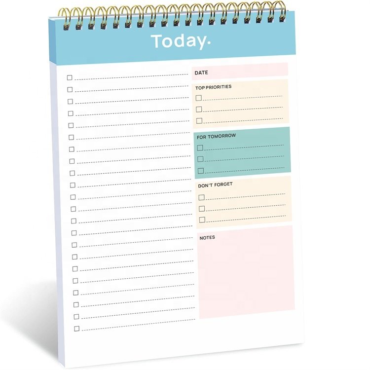 Custom Printing Promotional Memo Pad Logo To Do List Checklist Kids Notepad Daily Planner Notebook To Do Notepads for Office