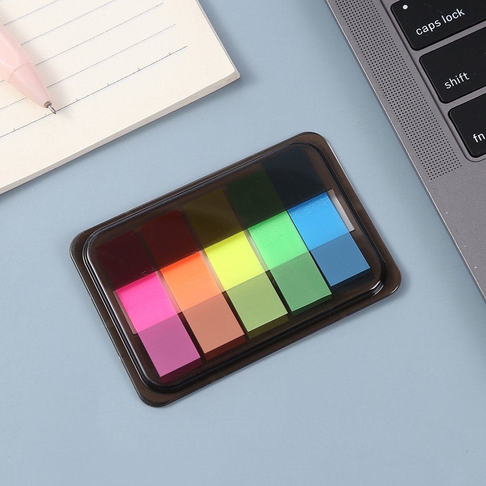 Color fluorescent sticky note Translucent PET N times sticker office reading index sticker Environmental stationery custom