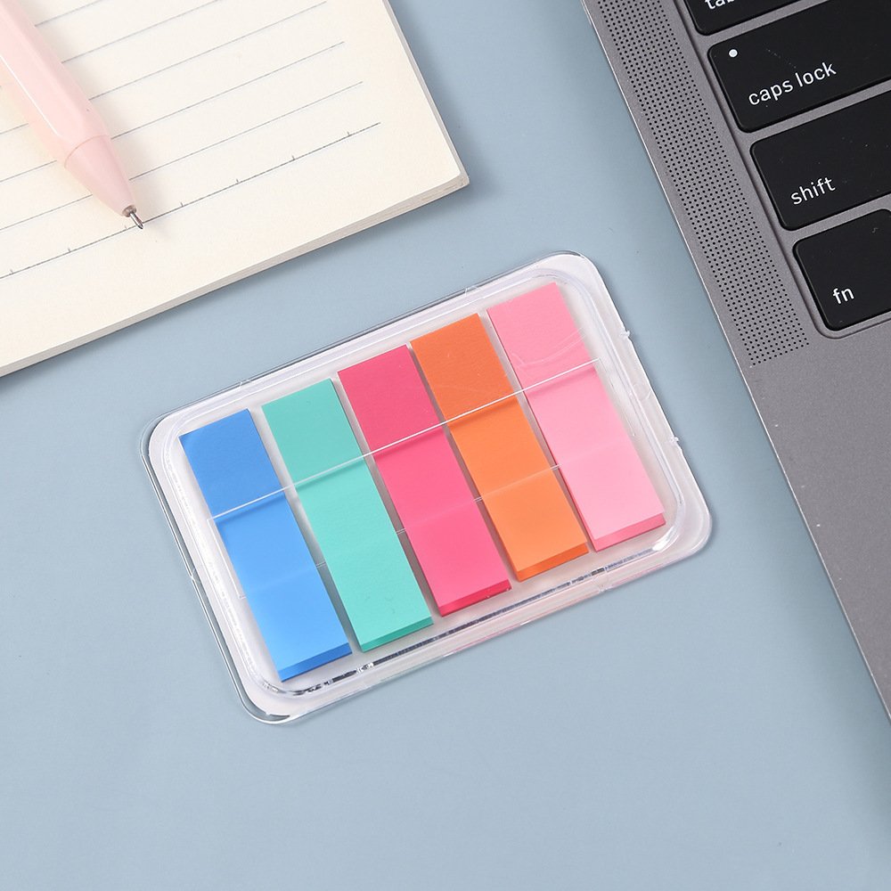 Color fluorescent sticky note Translucent PET N times sticker office reading index sticker Environmental stationery custom