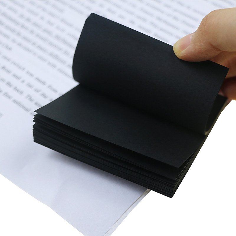BECOL New Simple Design Mini Notepad Student Memo Pad Creative Black Self-Adhesive Sticky Notes for School/Office