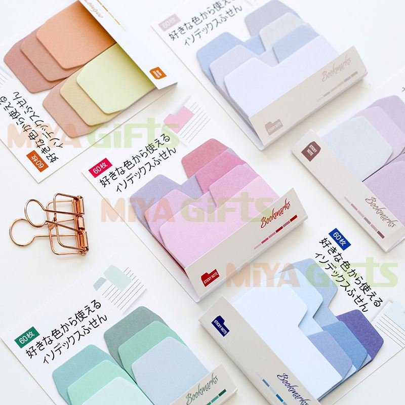 personal shaped index tab paper sticky note tear off memo pad color set pastel blank full colorful page flag