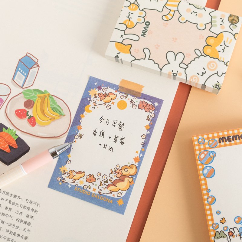 Factory Wholesale Kawaii Korean Stationery Animal Cute Small kawaii stationery memo pads