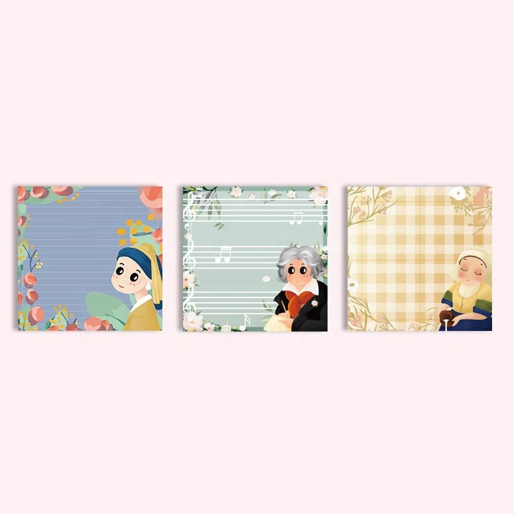 New Trending Custom Stationery Reusable Cartoon Character Style Sticky Notes Colorful Memopad