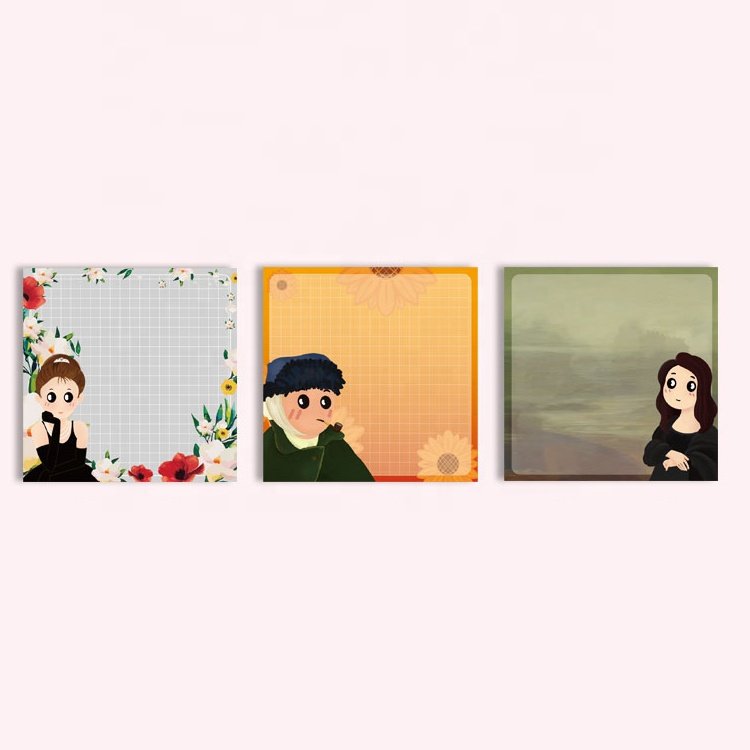 New Trending Custom Stationery Reusable Cartoon Character Style Sticky Notes Colorful Memopad