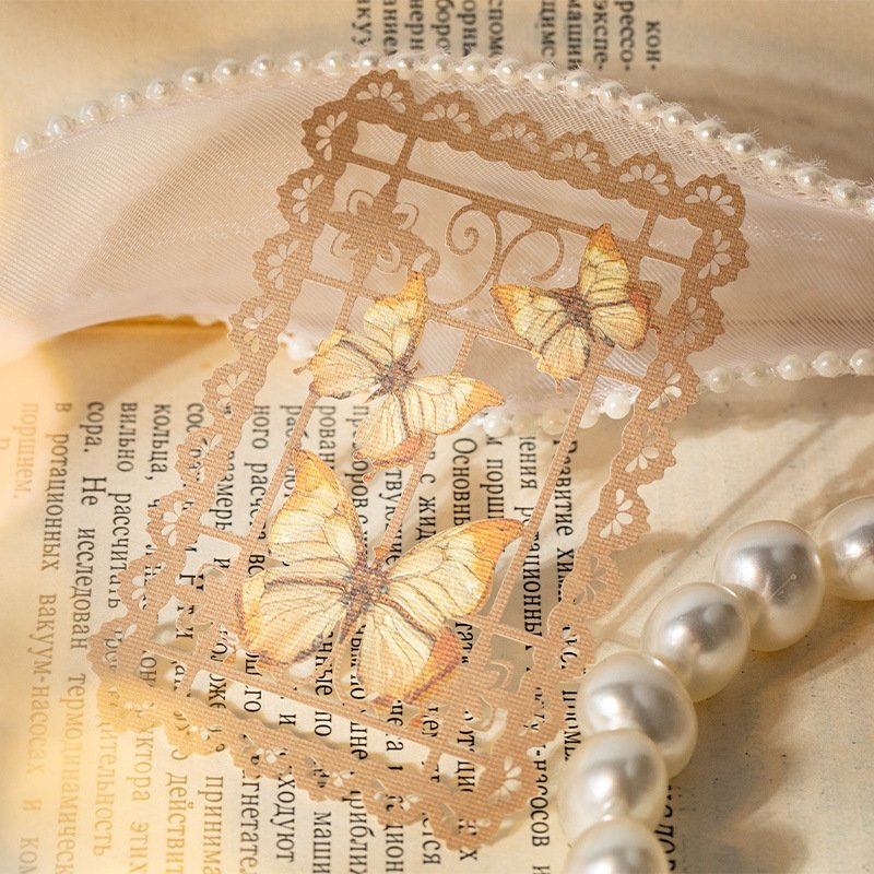 10pcs/pack Material Paper Dream Butterfly Memory Sequence Series Butterfly Lace Skeleton Handbook Collage Material