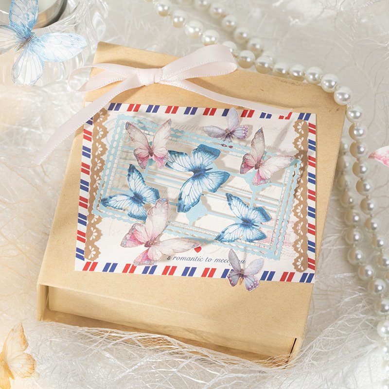 10pcs/pack Material Paper Dream Butterfly Memory Sequence Series Butterfly Lace Skeleton Handbook Collage Material