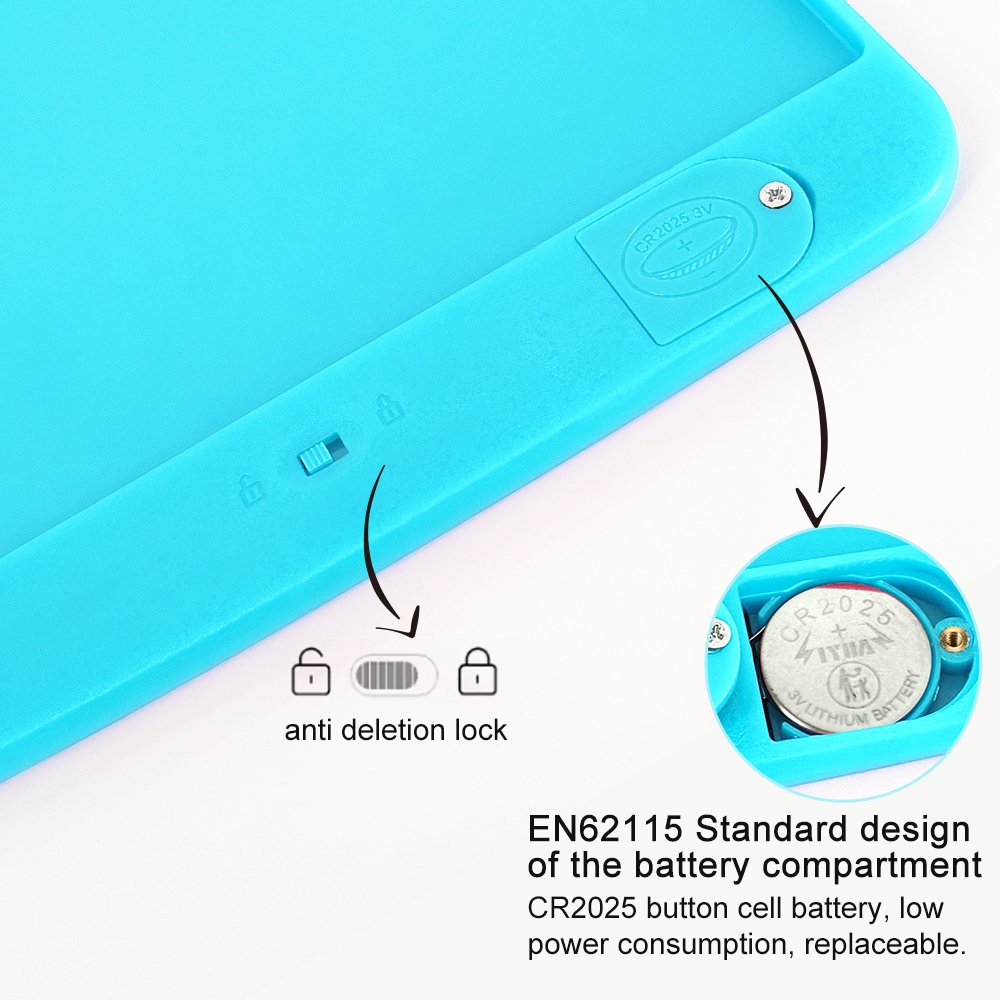 European Quality Standard EN62115 Children's Learning Writing Tablet 12-inch LCD Writing Tablet Color Doodle Board Portable