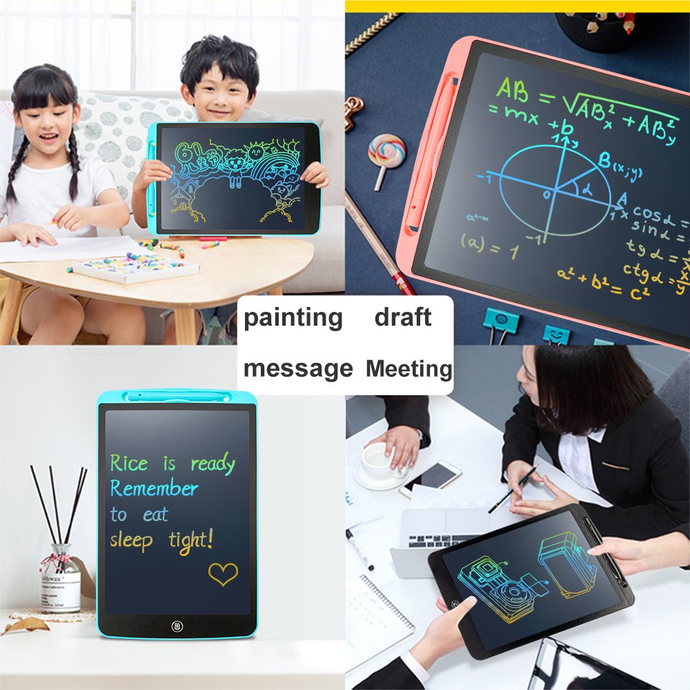European Quality Standard EN62115 Children's Learning Writing Tablet 12-inch LCD Writing Tablet Color Doodle Board Portable