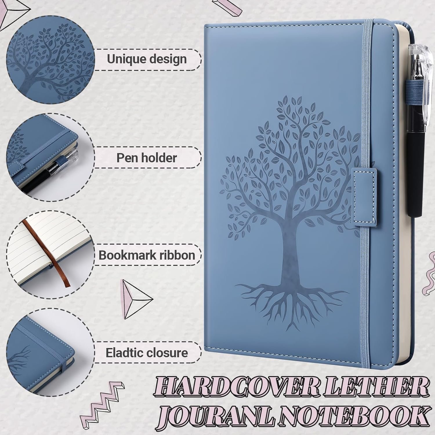 Custom Logo Pu Leather A6 A7 Small Cute Kawaii Tiny Hardcover Notebook