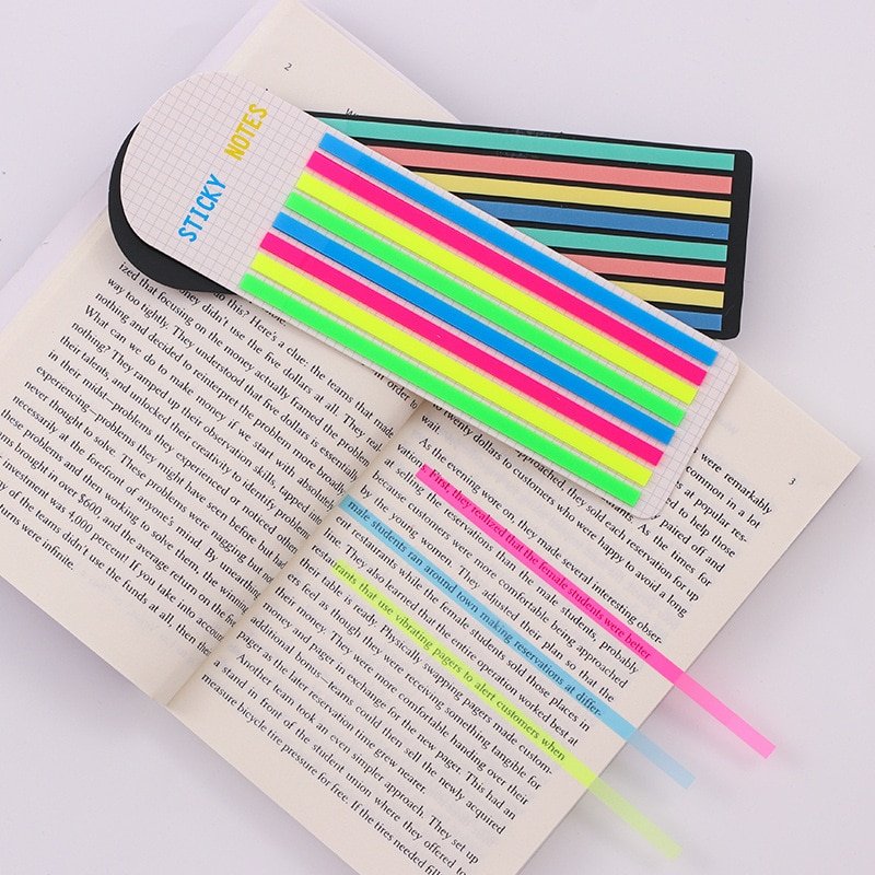 Children Gifts School Office Supplies Color Stickers Stationery Transparent Fluorescent Index Tabs Flags Sticky Note Pad