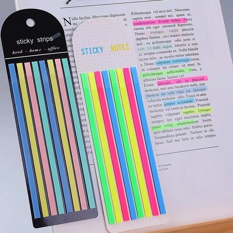 Children Gifts School Office Supplies Color Stickers Stationery Transparent Fluorescent Index Tabs Flags Sticky Note Pad