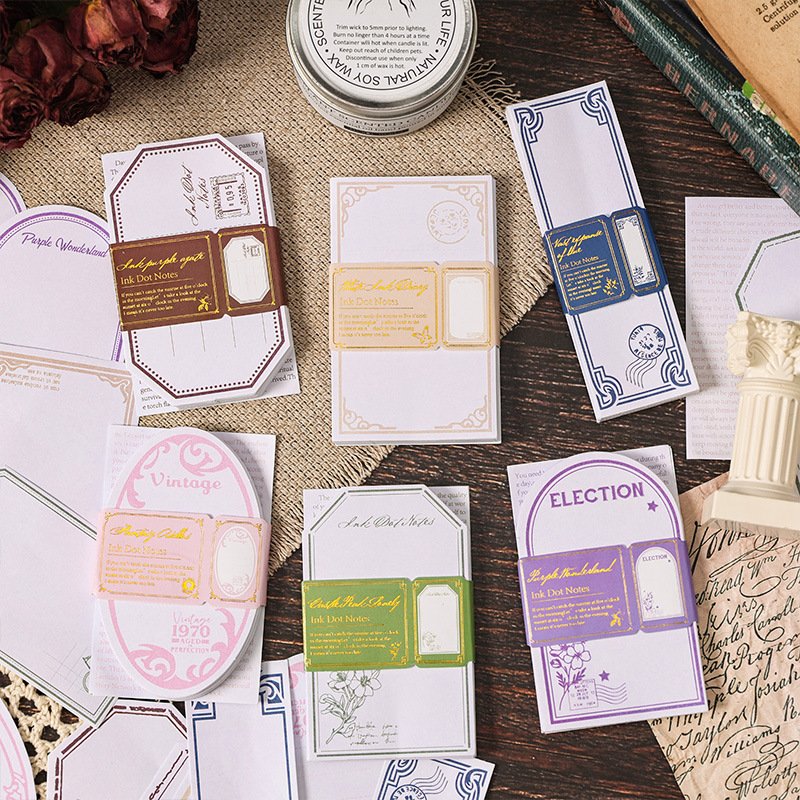 52 sheets/pack Ink Dot Handwriting Handbook Material Book Sticky Note Book Korean Sticky Note Paper Non-adhesive Material Paper