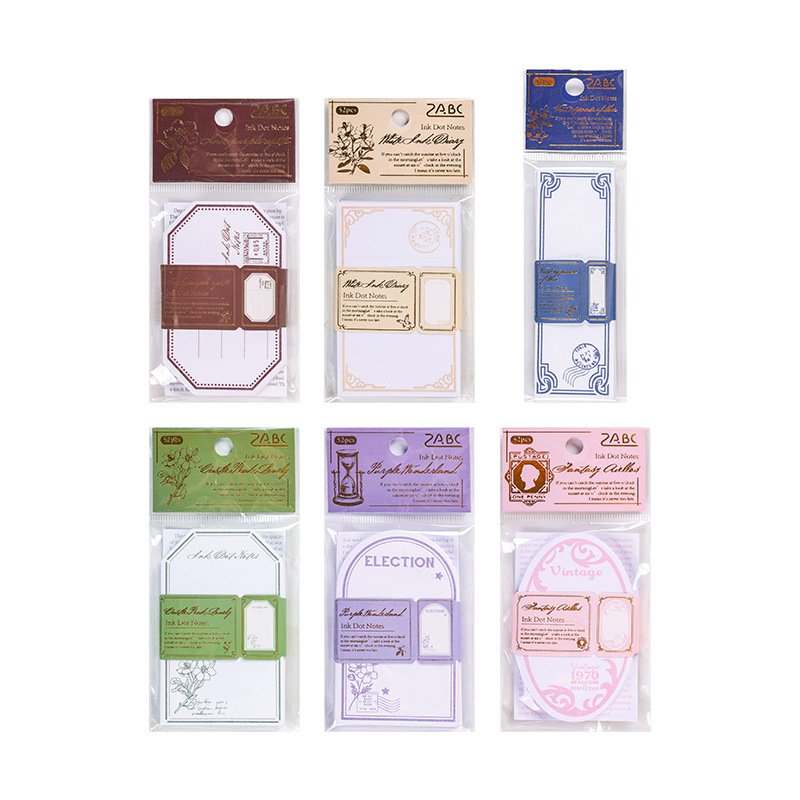 52 sheets/pack Ink Dot Handwriting Handbook Material Book Sticky Note Book Korean Sticky Note Paper Non-adhesive Material Paper