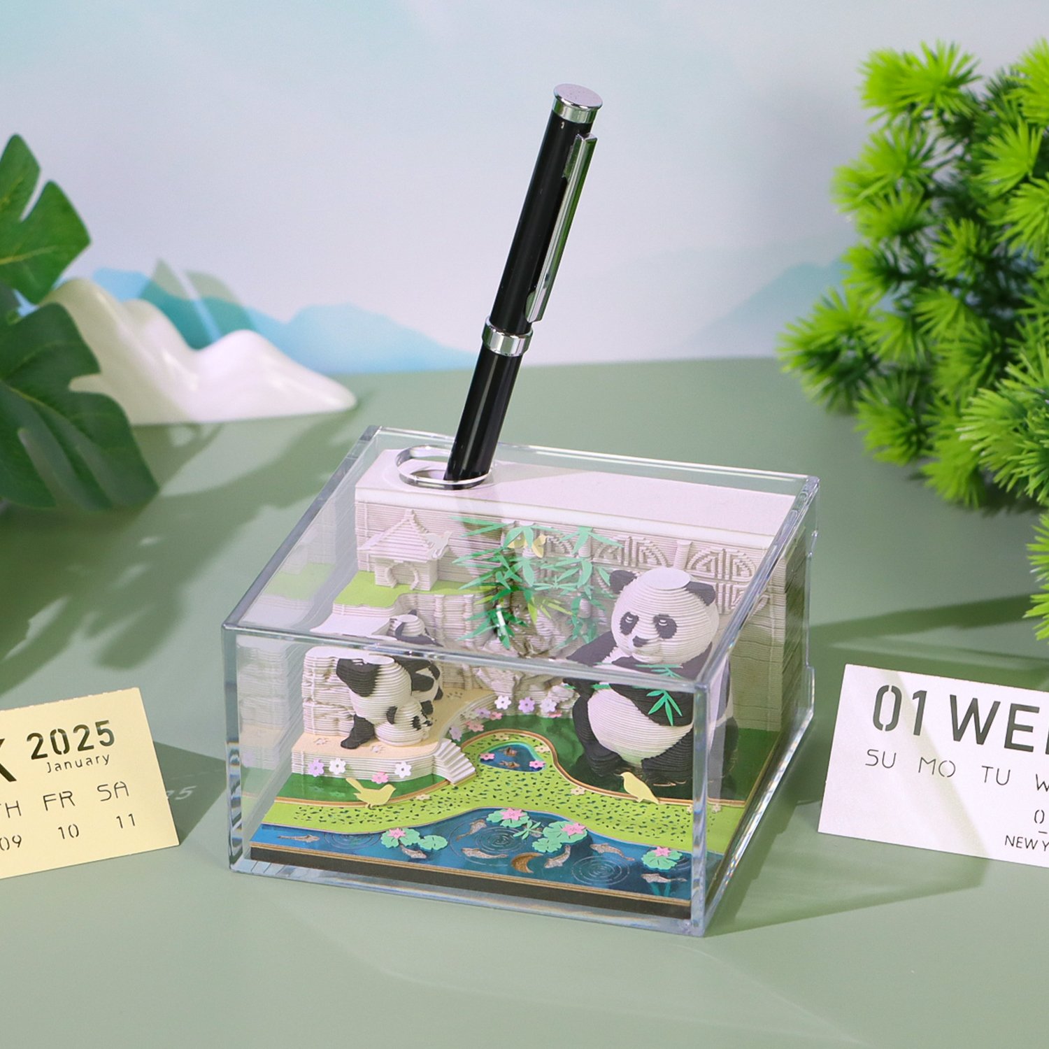 Kawaii Stationery Gift Set For School 3D Memo Pad Custom Calendar Panda Dog Cat Cute Animal Note Pad Birthday Gift Item For Kids