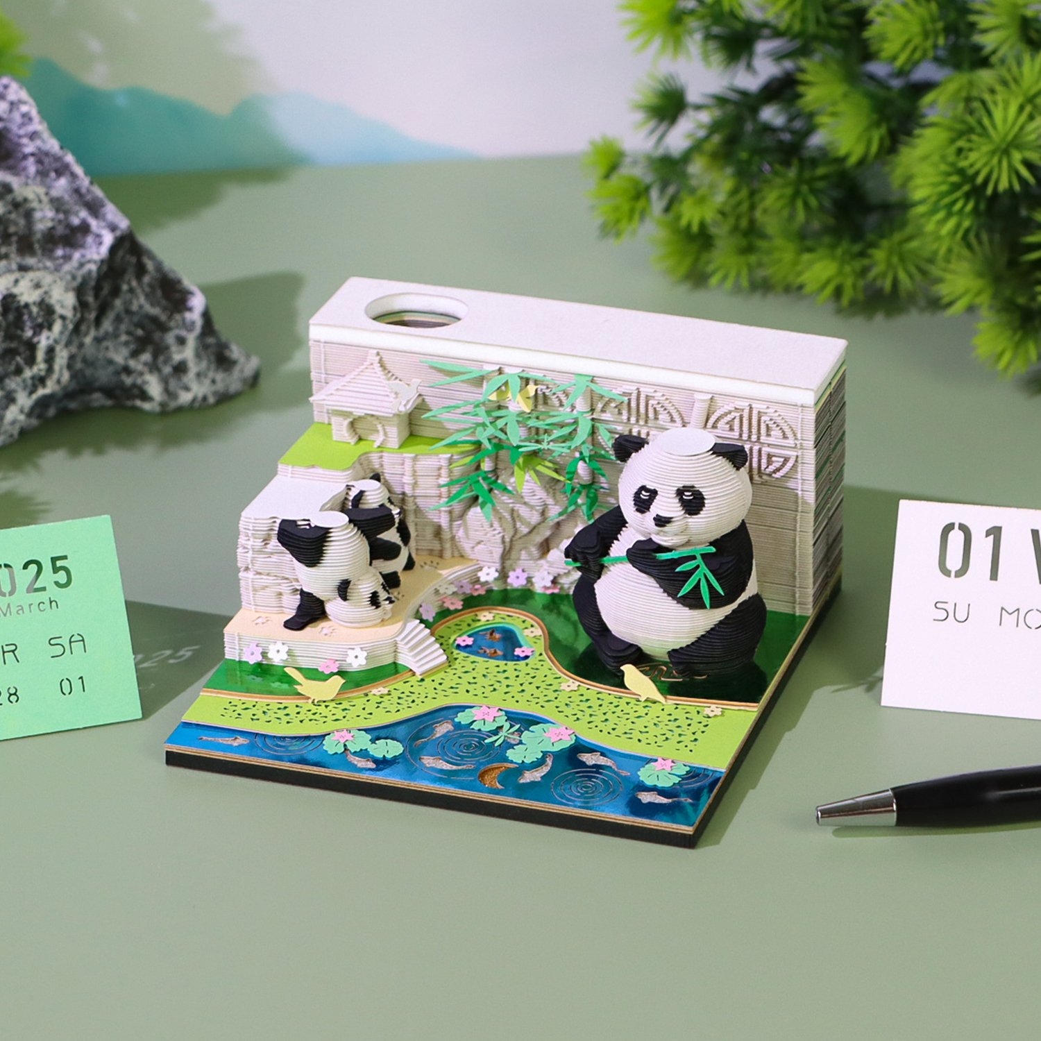 Kawaii Stationery Gift Set For School 3D Memo Pad Custom Calendar Panda Dog Cat Cute Animal Note Pad Birthday Gift Item For Kids