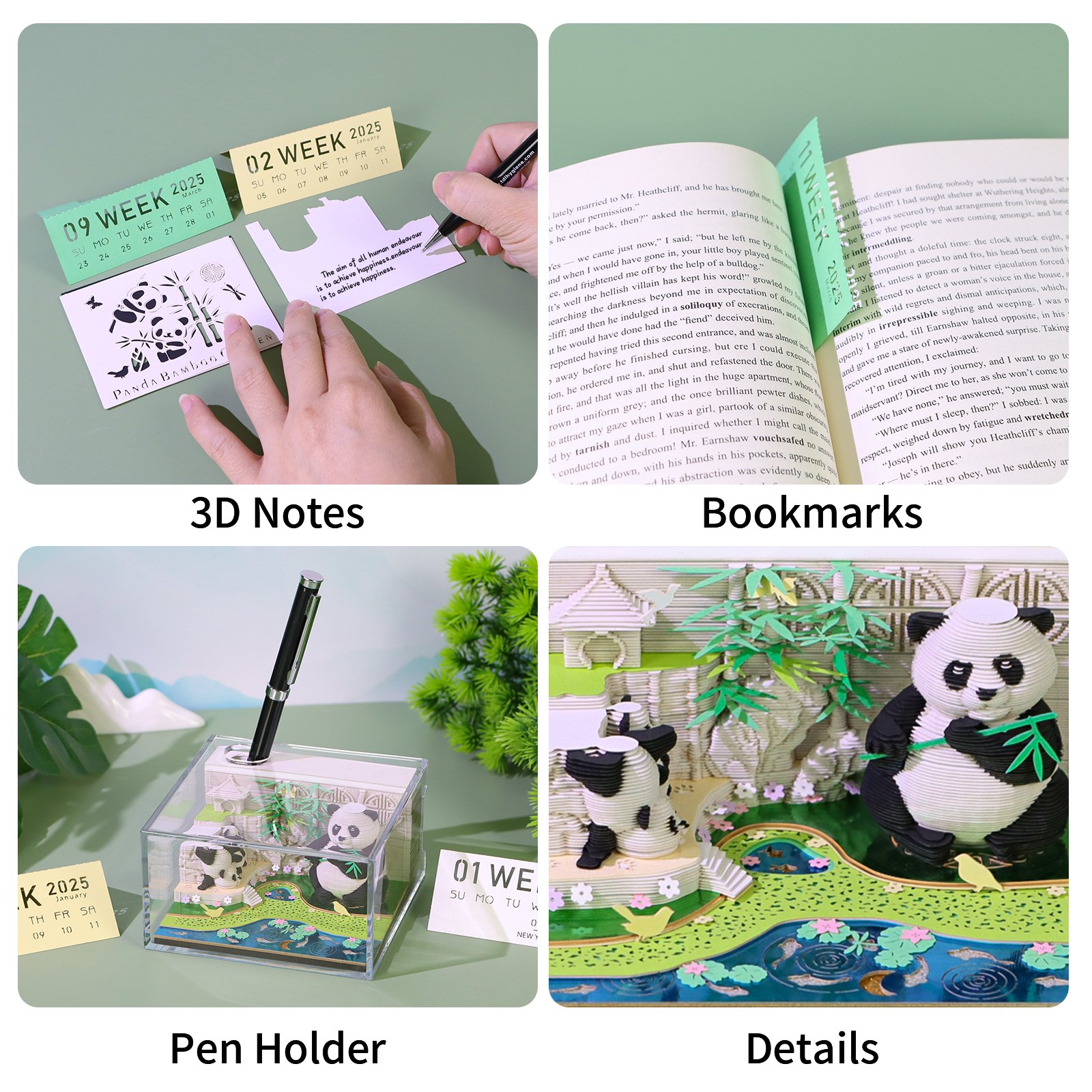 Kawaii Stationery Gift Set For School 3D Memo Pad Custom Calendar Panda Dog Cat Cute Animal Note Pad Birthday Gift Item For Kids