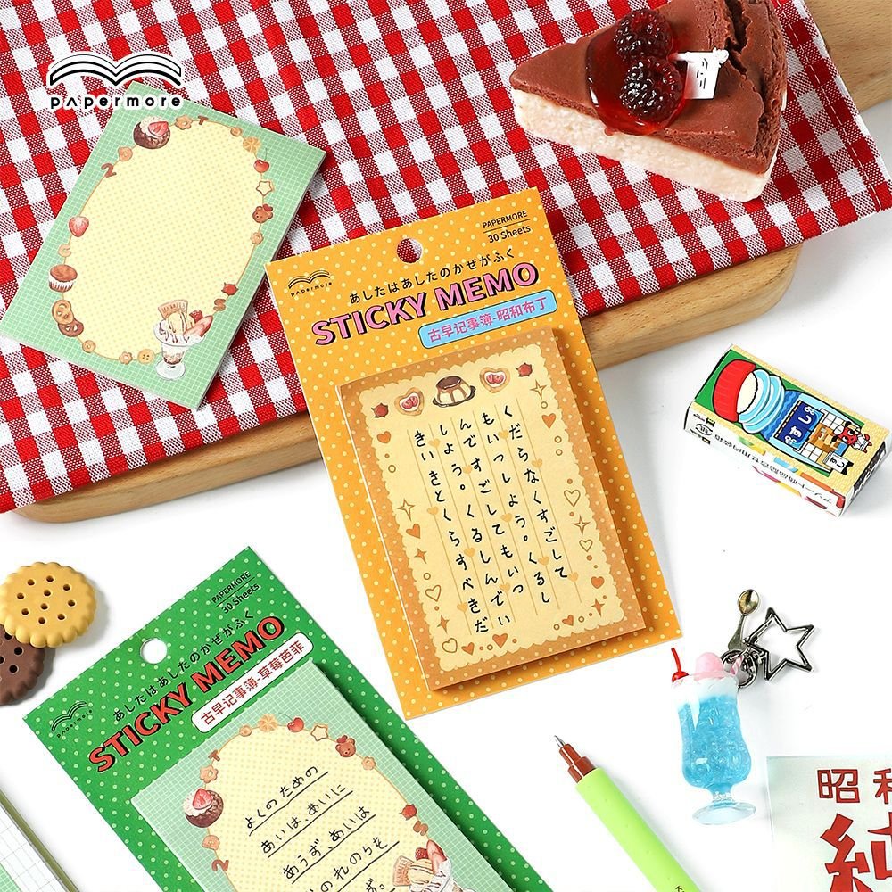 30 Sheets Sticky Memo Cute Dessert Series Lovely Creative Decoration DIY Paper Memo Pad Notebook
