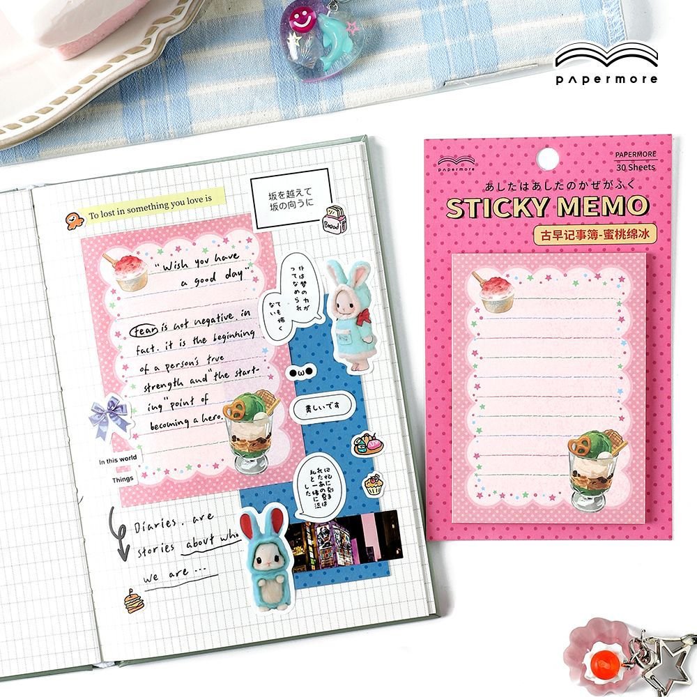 30 Sheets Sticky Memo Cute Dessert Series Lovely Creative Decoration DIY Paper Memo Pad Notebook