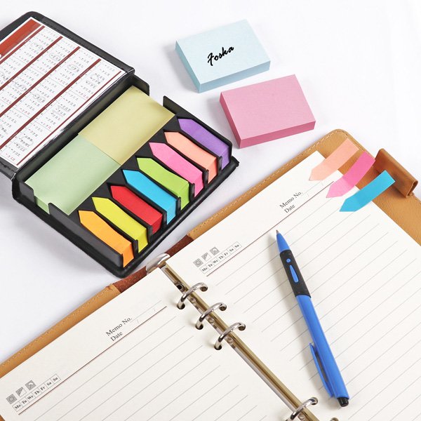 Foska Hot Sale Custom Sticky Memo Pad Notes Set Self-Adhesive Kraft Paper Magnetic Feature Writing Office Use Gifts Promotions