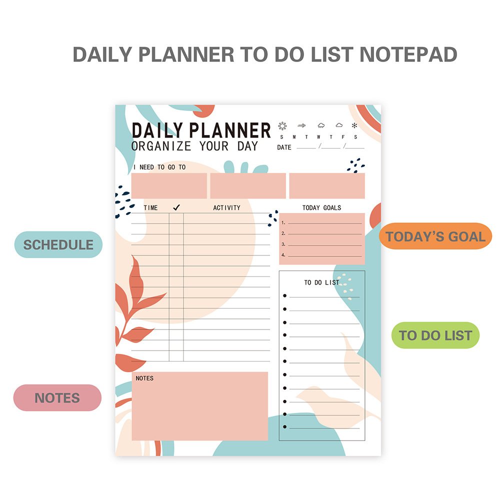 Weekly daily planner memo notebook To Do List notepad cute kawaii office and school stationary accessories Custom Wholesale