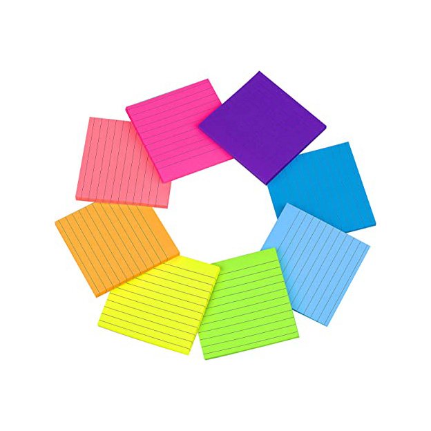 Pastel Lined Sticky Notes 3x3 Inches Self-Stick Note Pads Custom 8 Colors Daily Life Memo Pads