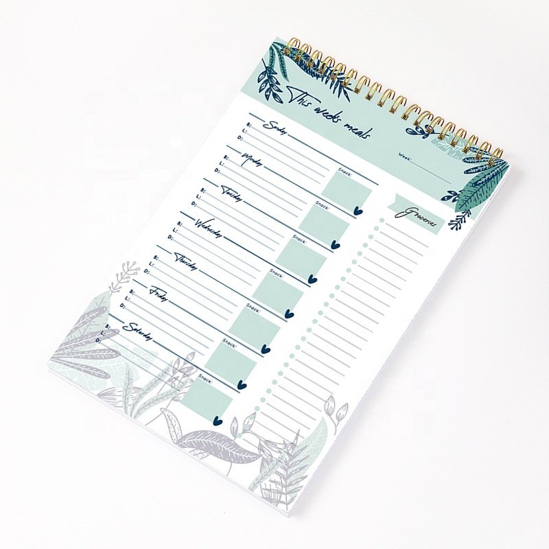 Personalized Customized Printing Spiral Undated Daily Plan Monthly Weekly Planner Memo Pad Tear Off Sheet To Do List Notepad