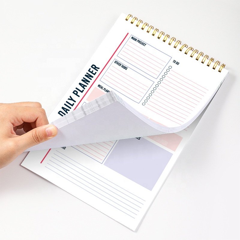 Personalized Customized Printing Spiral Undated Daily Plan Monthly Weekly Planner Memo Pad Tear Off Sheet To Do List Notepad