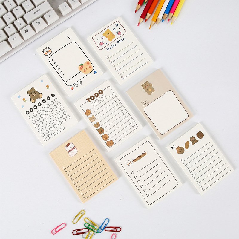 Cute kawaii personalized printing memo pad sticky notes with custom stationery