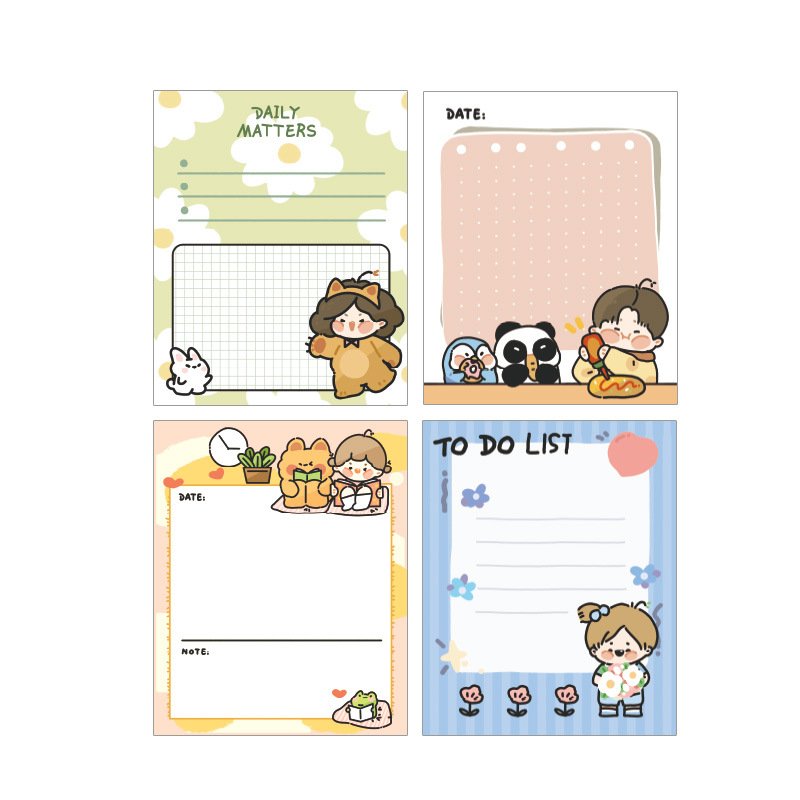 Cute kawaii personalized printing memo pad sticky notes with custom stationery