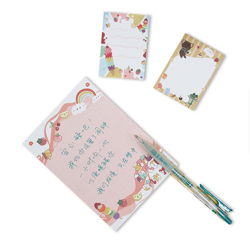 Cute kawaii personalized printing memo pad sticky notes with custom stationery