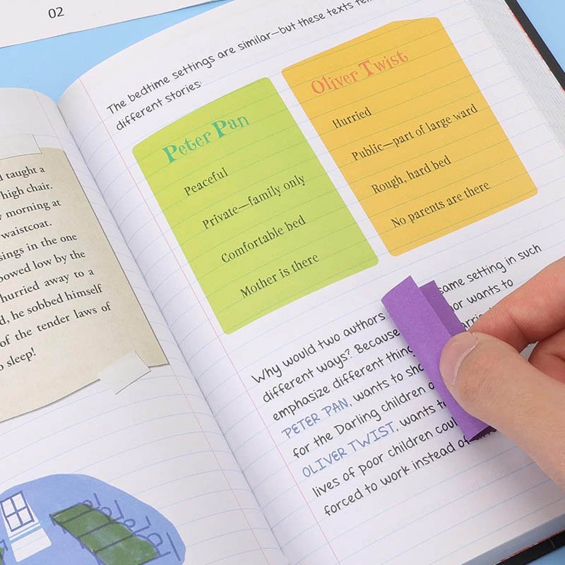 Cheap custom strong adhesive bookmark small mini block pocket diary writing memo pad stationery sticky office notes