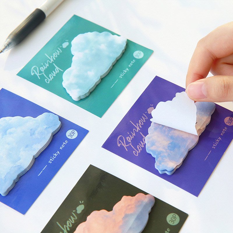 Rainbow cloud shape series Ins artistic hand account sticky notes N times memo pad 4 options