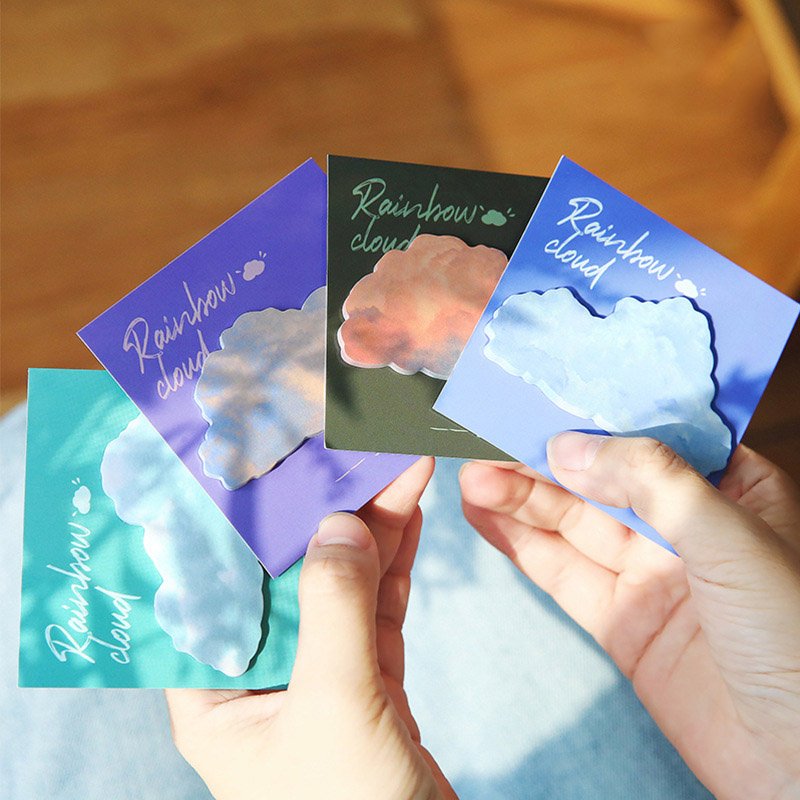 Rainbow cloud shape series Ins artistic hand account sticky notes N times memo pad 4 options